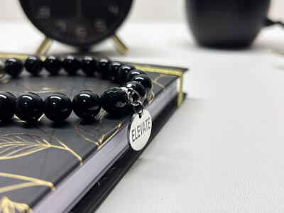 Elevate Black Onyx Stretch Charm Bracelet