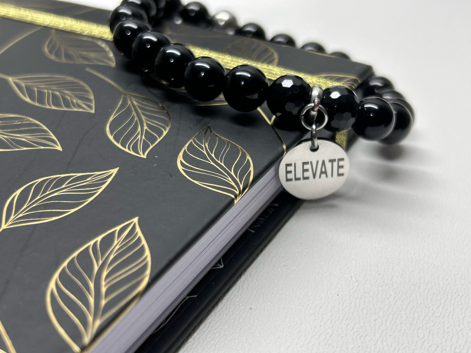 Elevate Black Onyx Stretch Charm Bracelet