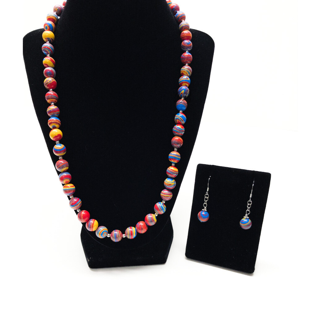 Colorful Synthetic Turquoise Necklace Set 