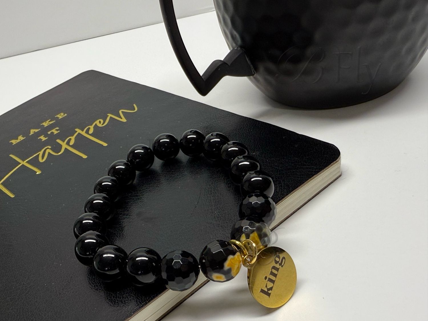 King Black and Gold Stretch Bracelet