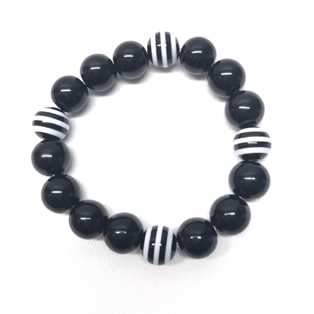 Jet Stripped Black Bracelet
