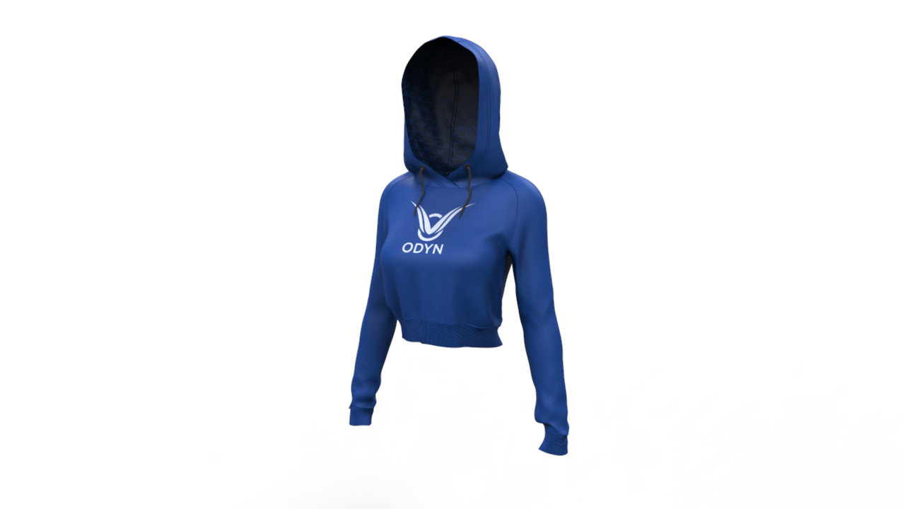 Odyn Women Crop Hoodie Persian Blue