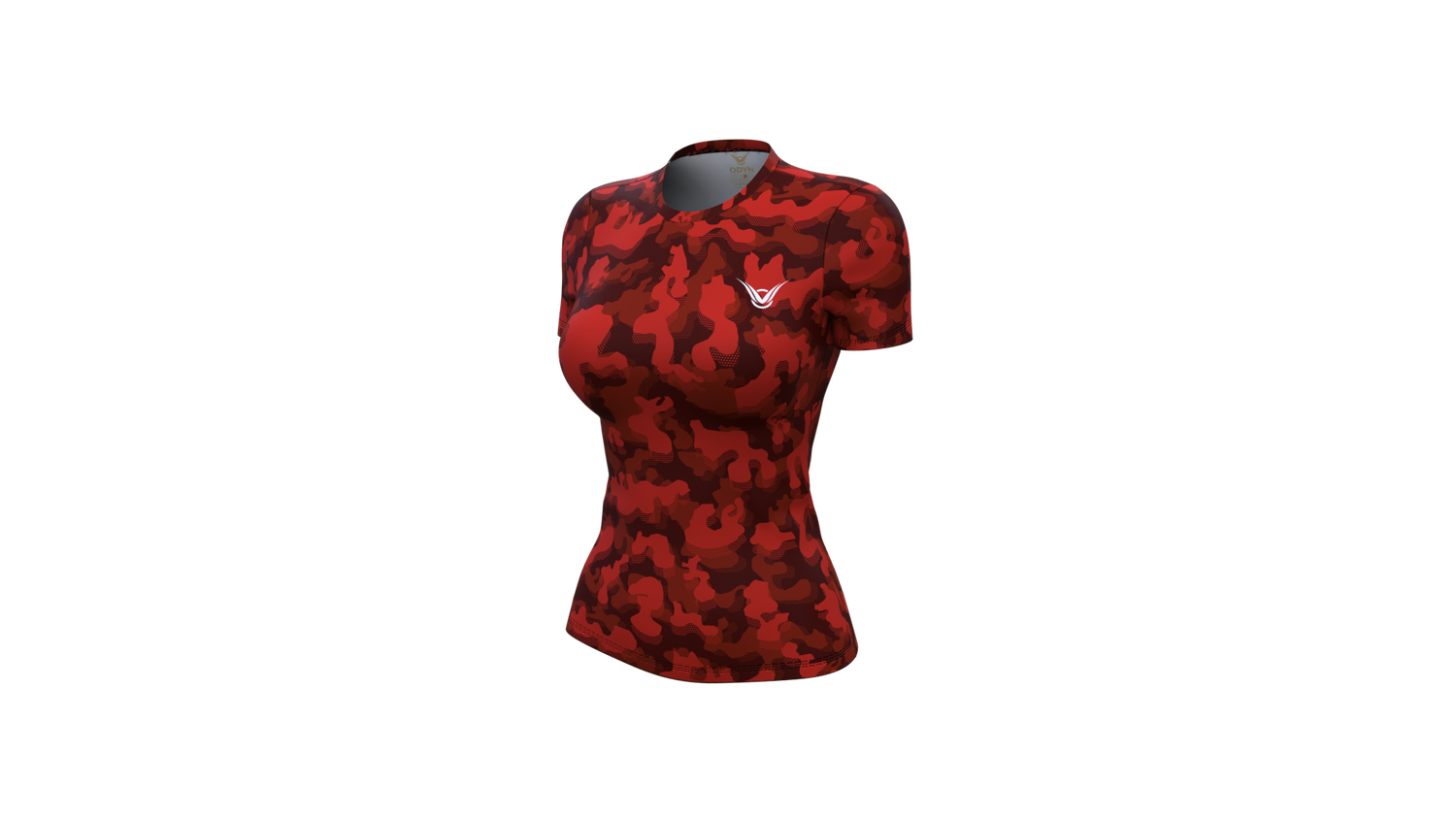 Odyn Women Short Sleeve Shirt Camo Red