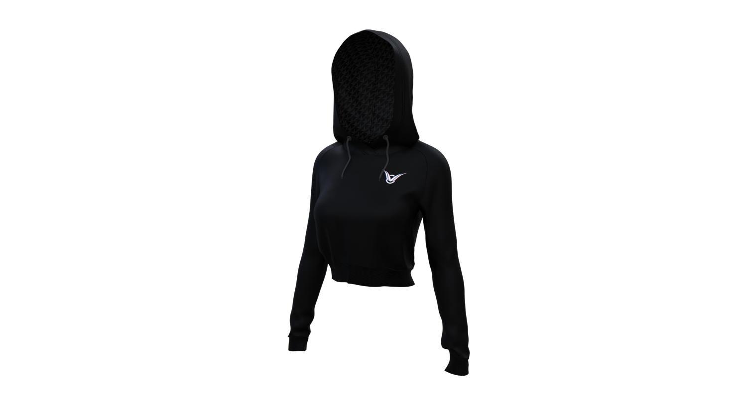 Odyn Women Crop Hoodie Glitch Base