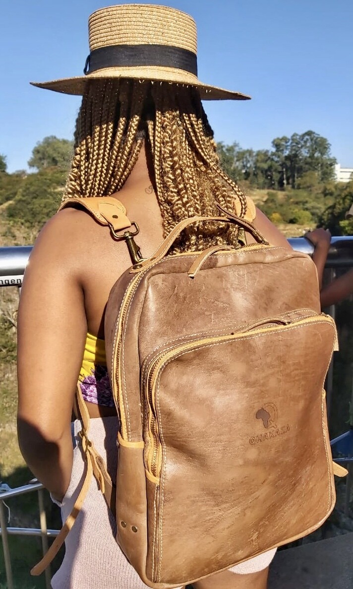 Qhakaza T2 Leather Backpack Laptop