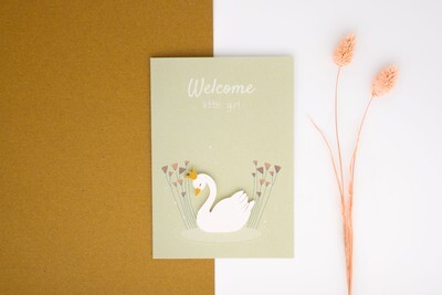 Magneetkaart &quot;Welcome little girl&quot;