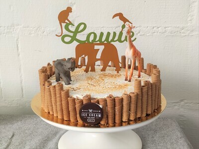 Taarttopper jungle dieren - met naam en leeftijd