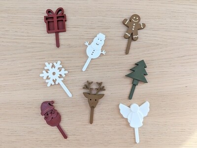 Kerst cupcake-prikkers (set van 8)