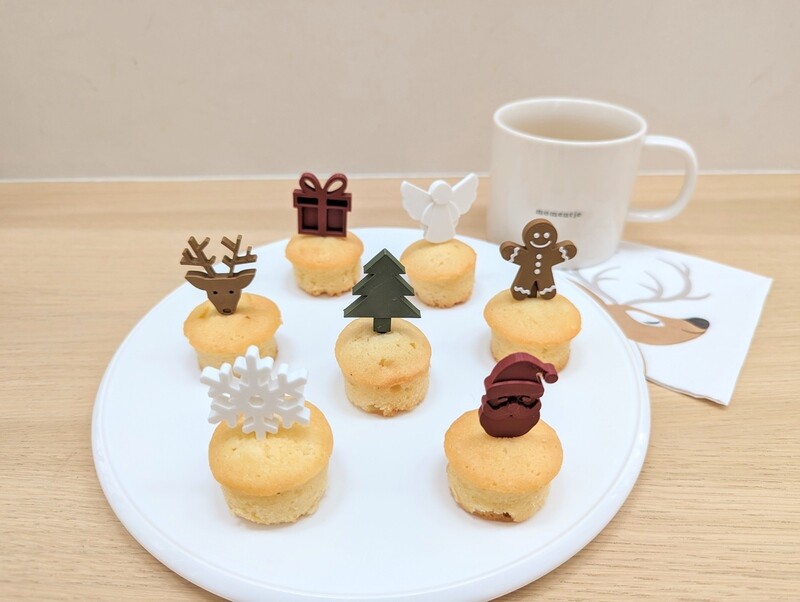 Kerst cupcake-prikkers (set van 8)