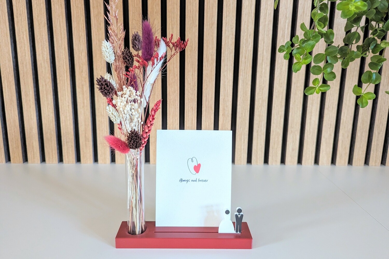 Kaart-/fotohouder medium met vaasje