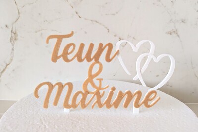Taarttopper hartjes - met namen