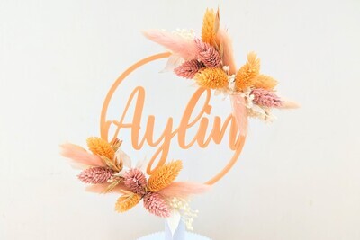 Taarttopper met droogbloemen