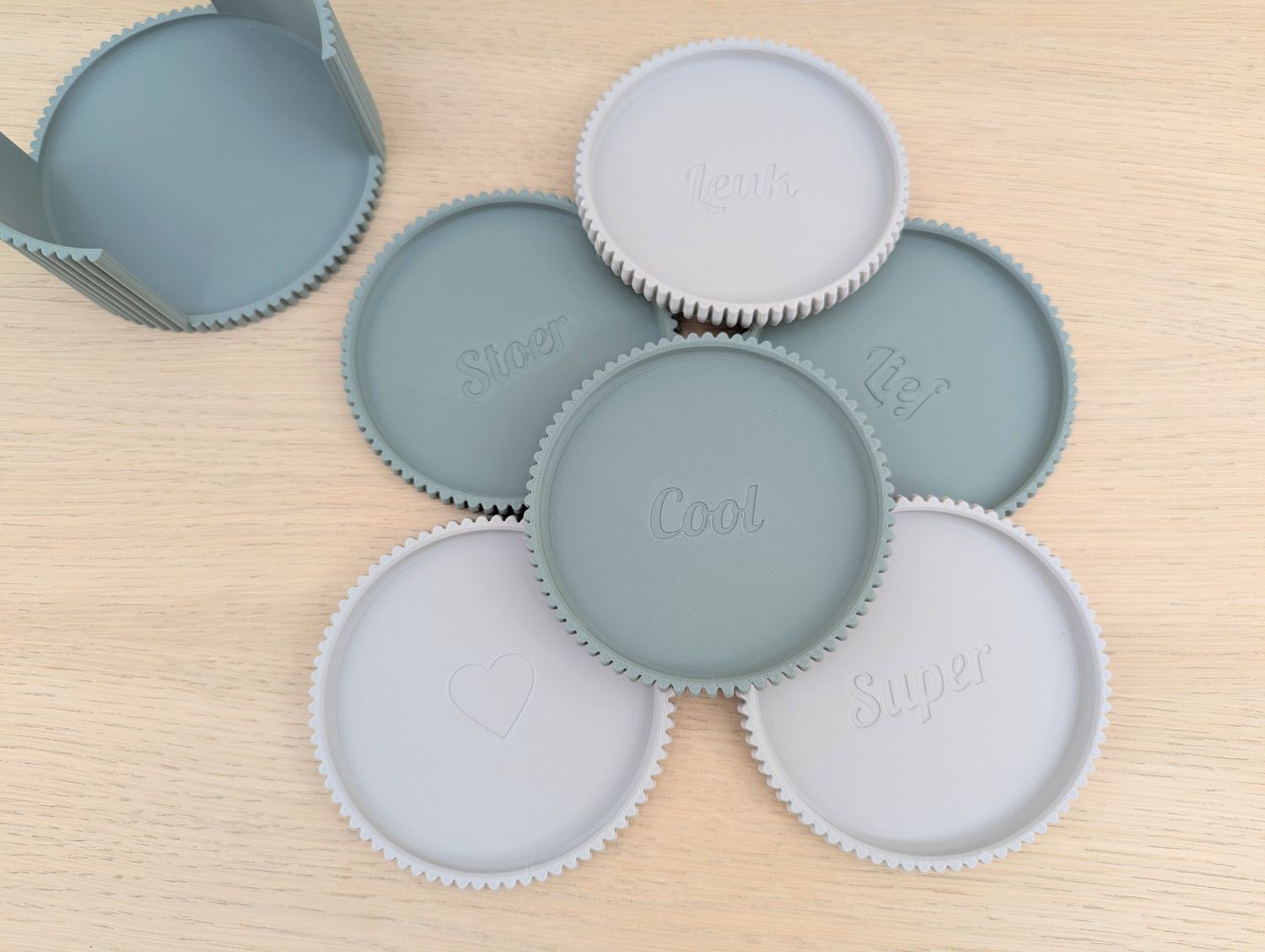 Mix &amp; Match set onderzetters met tekst