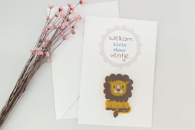 Magneetkaart &quot;Welkom klein stoer ventje&quot;