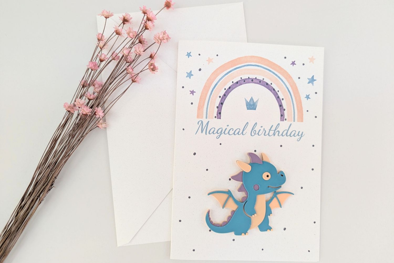 Magneetkaart &quot;Magical birthday&quot; - Draak