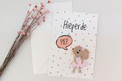 Magneetkaart &quot;Hieperdepiep!&quot; - Balletmuisje