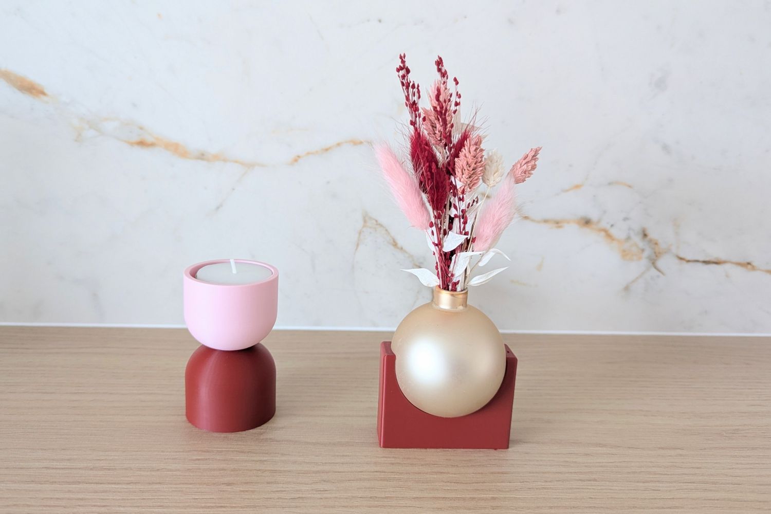 Decoratieset bolvaasje en theelicht