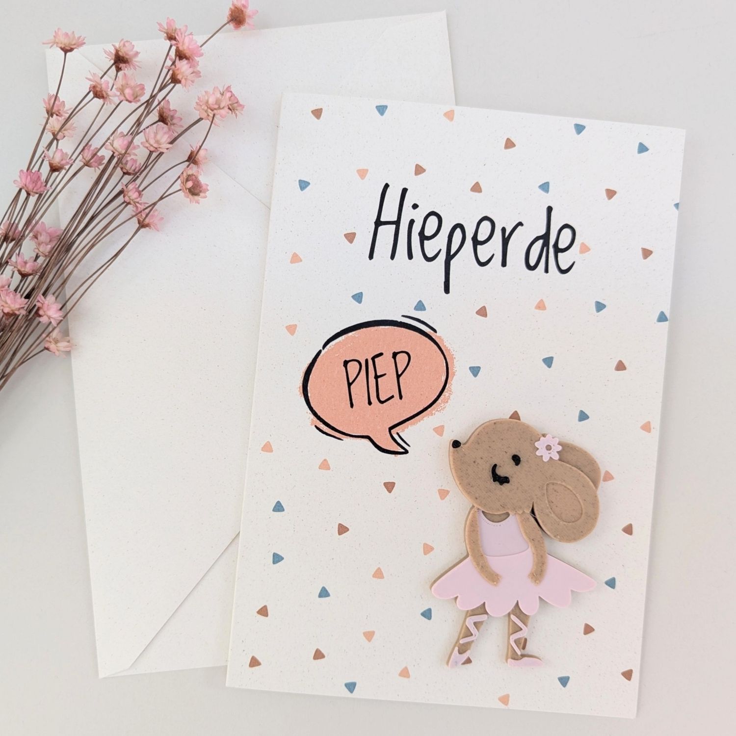 Magneetkaart "Hieperdepiep!" - Balletmuisje