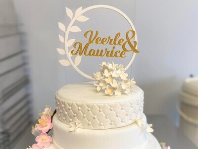 Taarttopper huwelijk- met namen