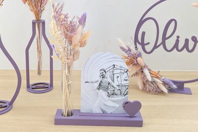 Kaart-/fotohouder medium met vaasje