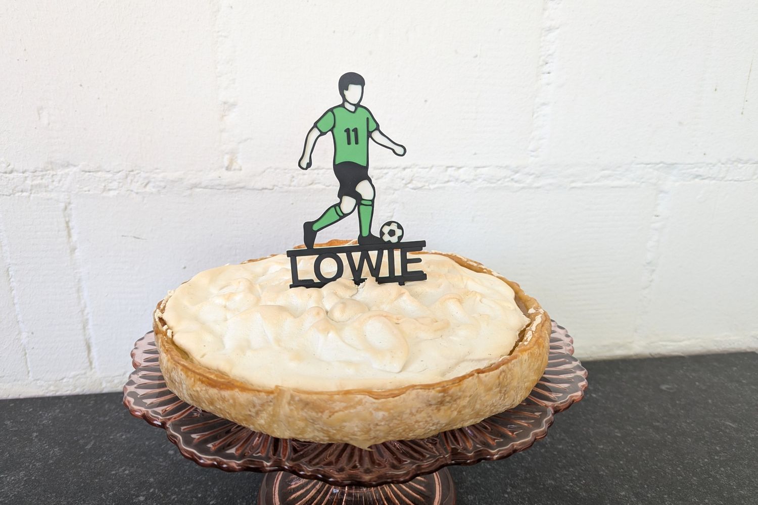 Taarttopper Voetballer - met naam en leeftijd (optioneel)