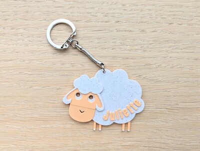 Sleutelhanger schaap - met naam