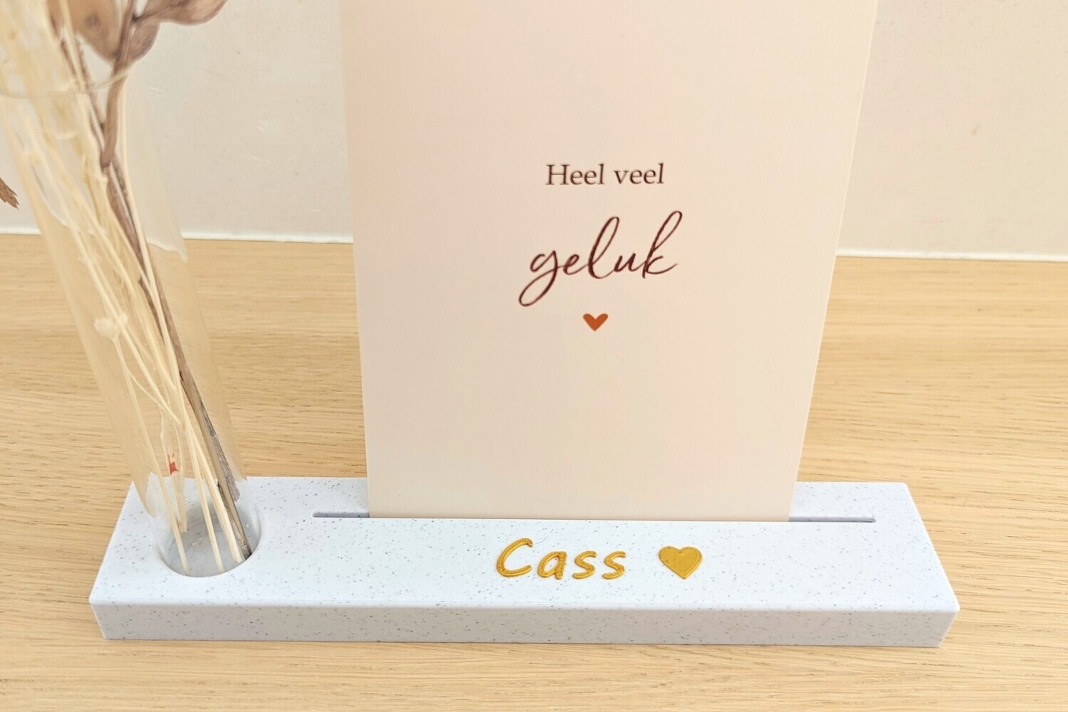 Kaart-/fotohouder large met vaasje gepersonaliseerd
