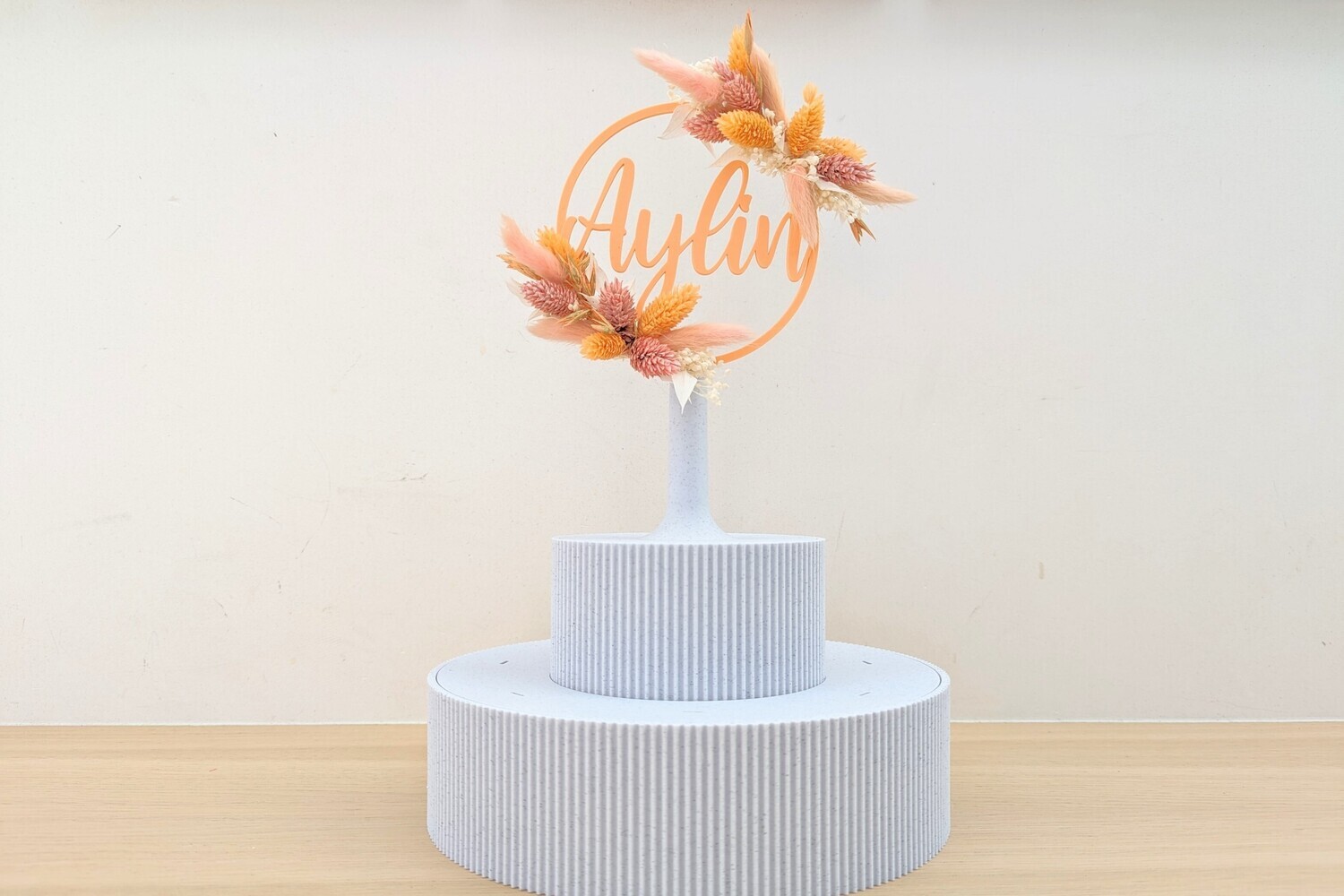 Taarttopper met droogbloemen