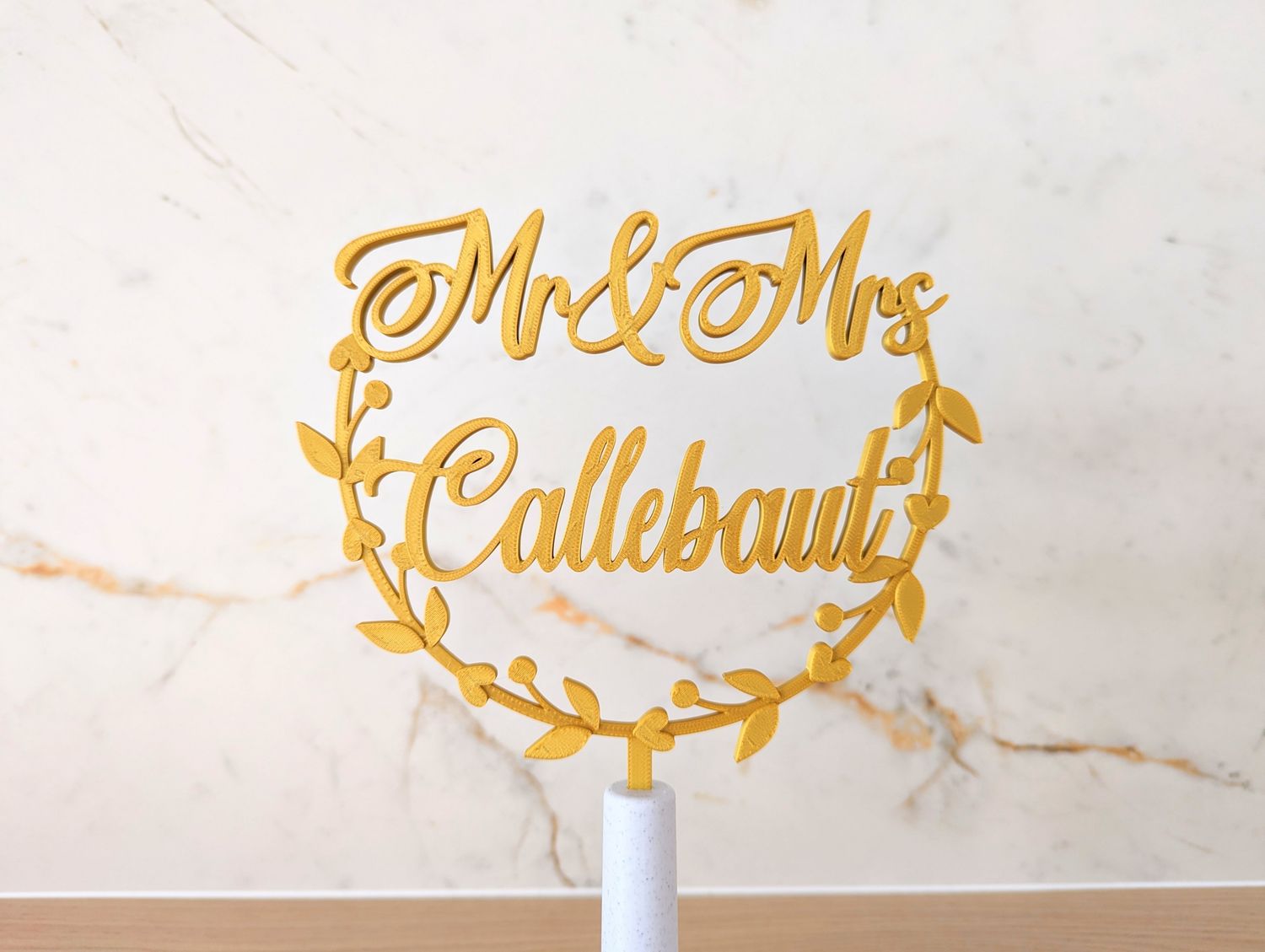 Taarttopper huwelijk Mr &amp; Mrs  - met familienaam