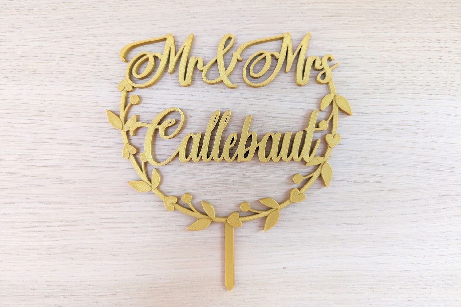 Taarttopper huwelijk Mr &amp; Mrs  - met familienaam