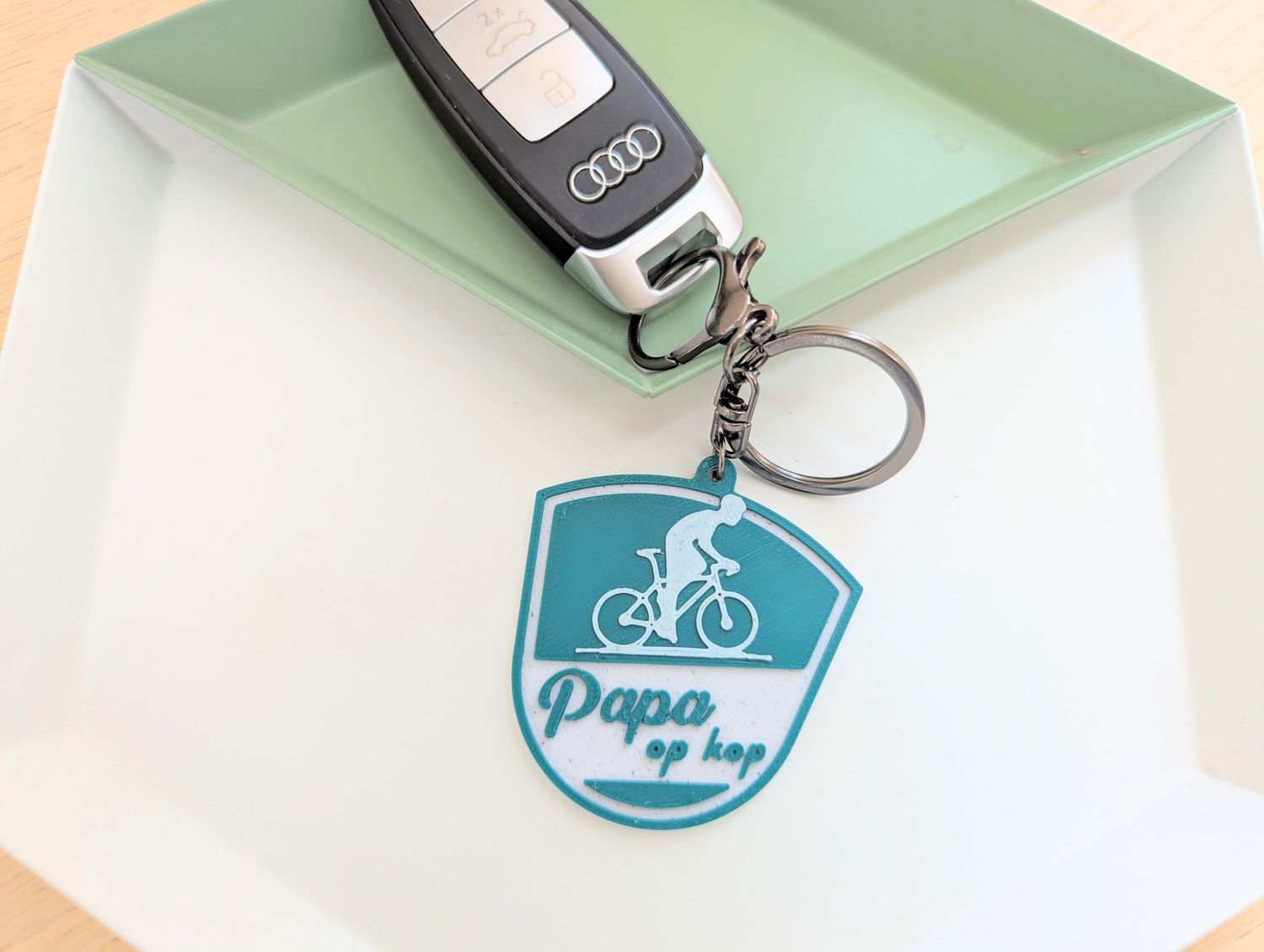 Sleutelhanger "Papa op kop"