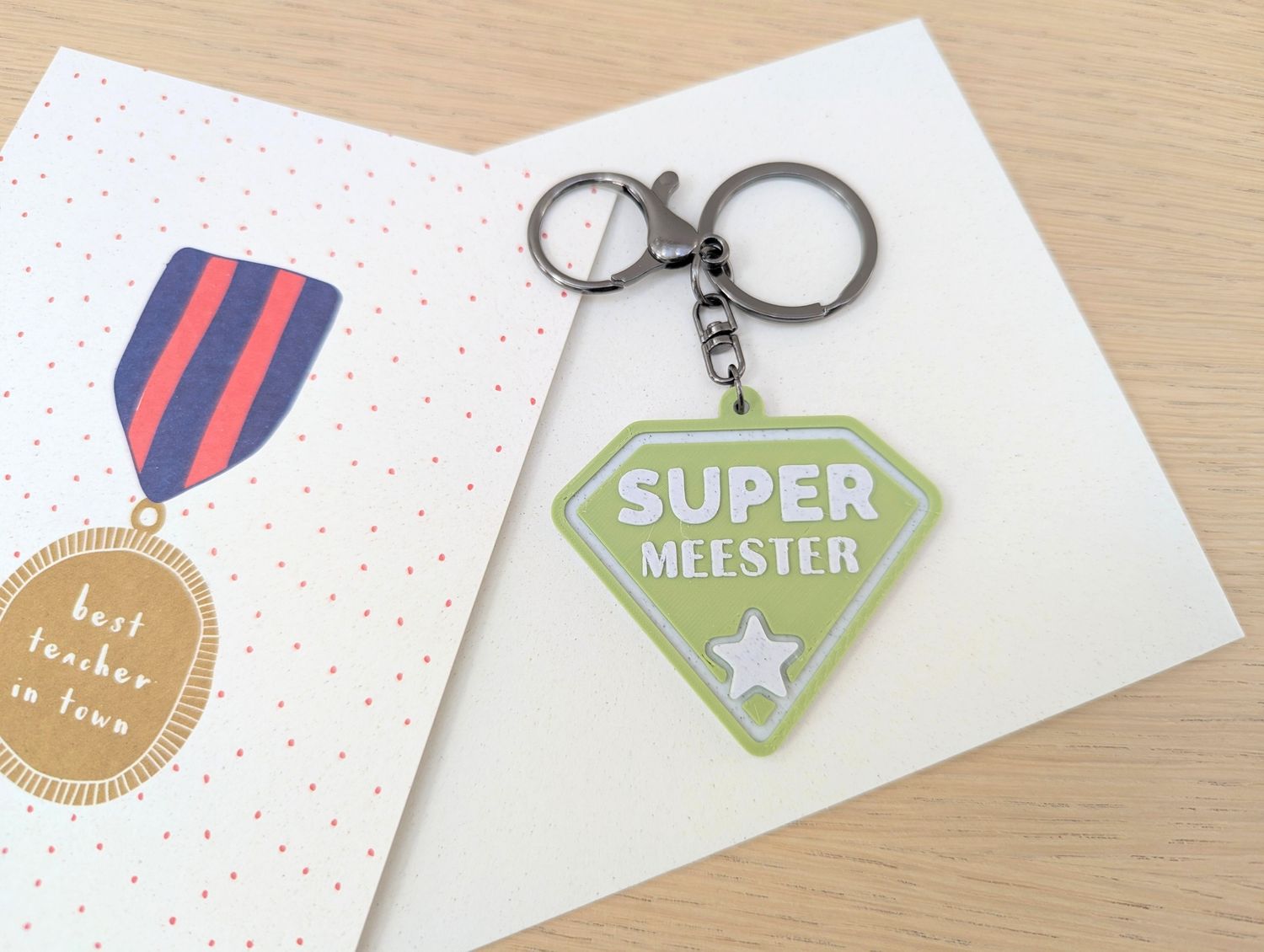 Sleutelhanger "Super Meester"