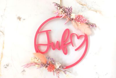 Flowerhoop small "Juf"