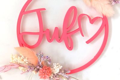 Flowerhoop small "Juf"