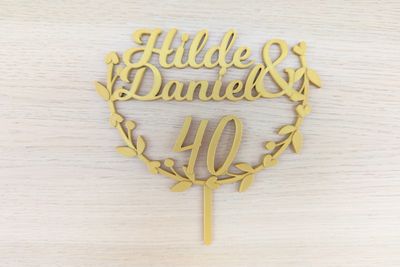 Taarttopper jubileum met namen