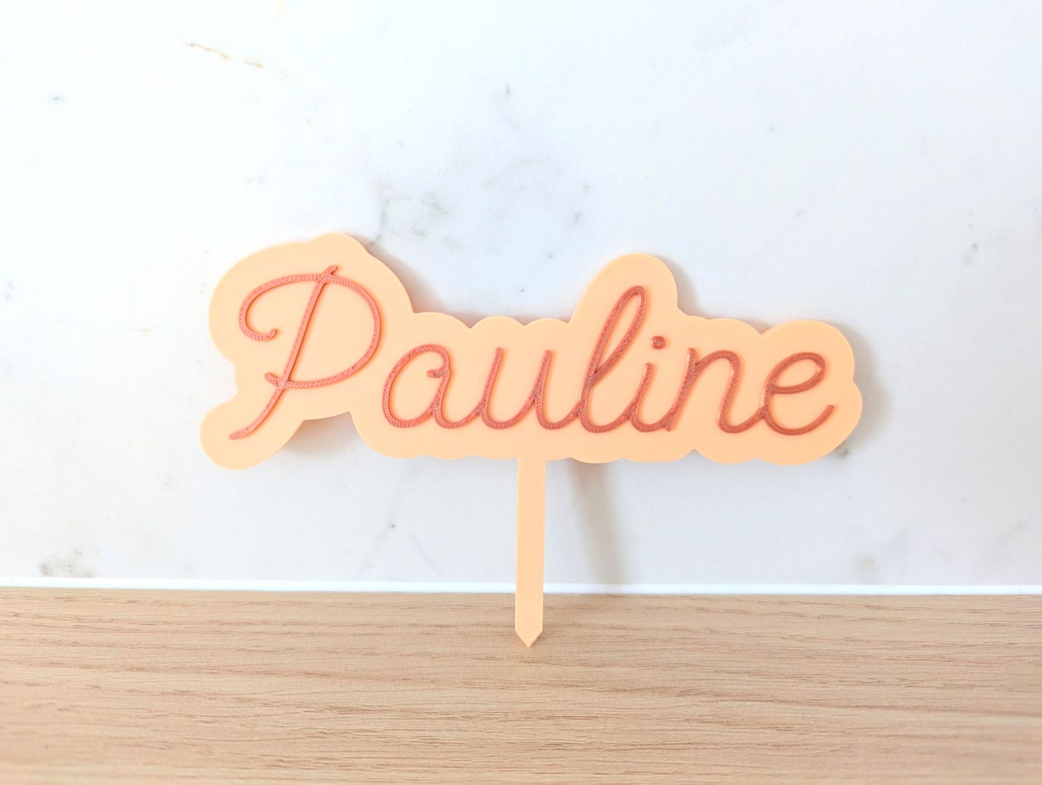 Taarttopper naam met rand