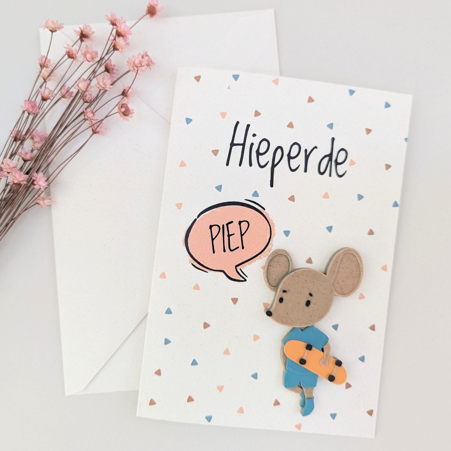 Magneetkaart "Hieperdepiep!" - Skatermuis