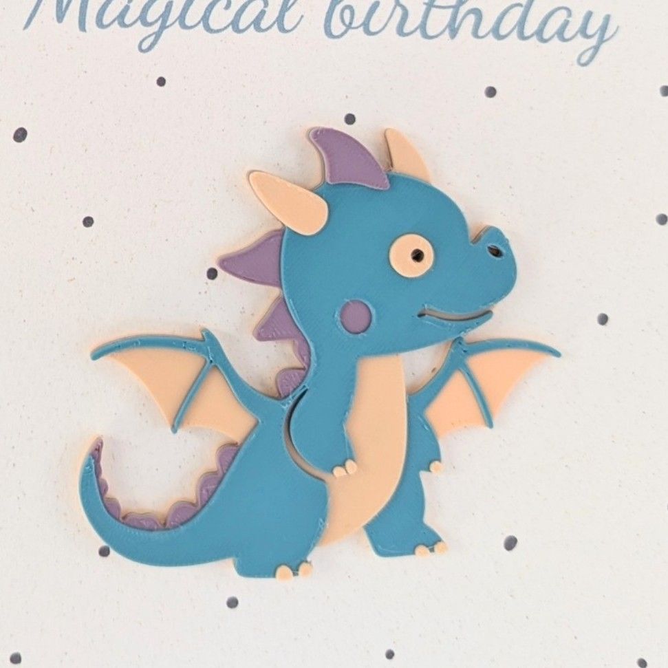 Magneetkaart "Magical birthday" - Draak