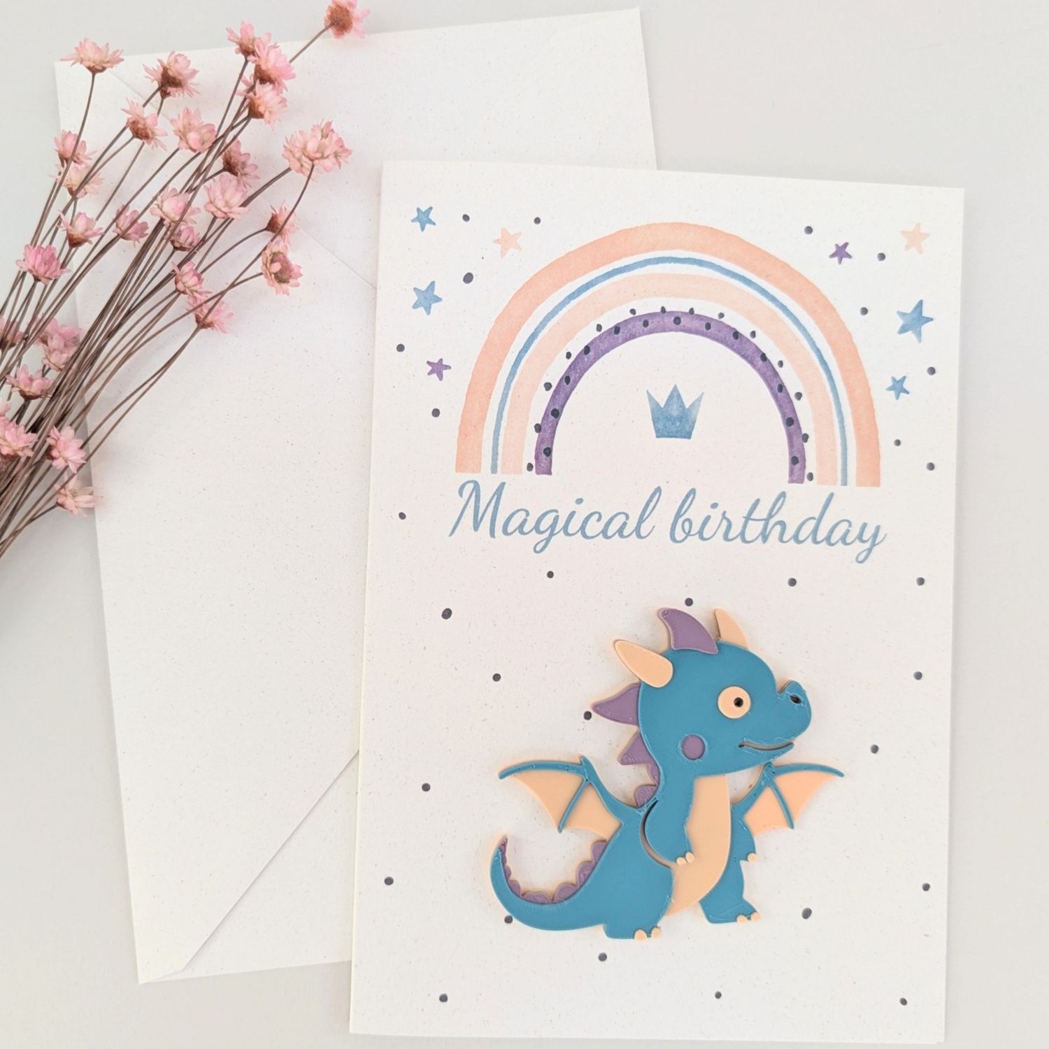 Magneetkaart "Magical birthday" - Draak