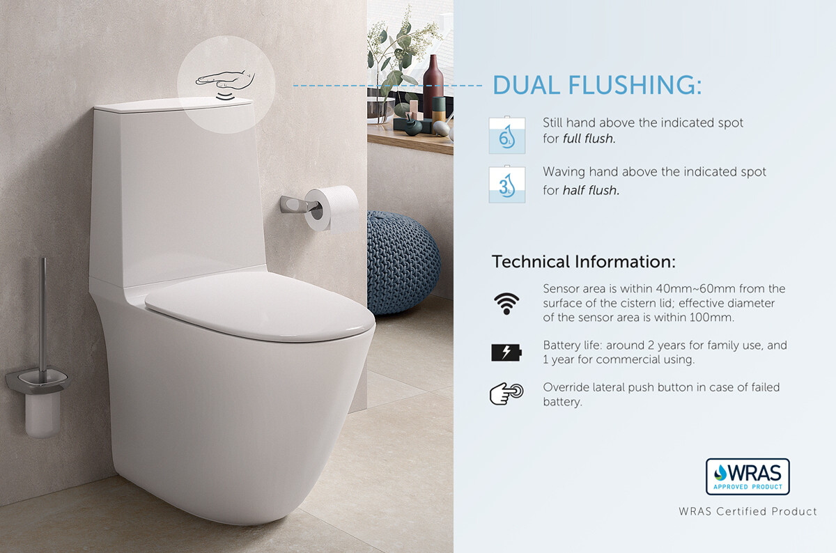 Sensation Touchless Flushing Water Closet (PTrap) Store Interstyle