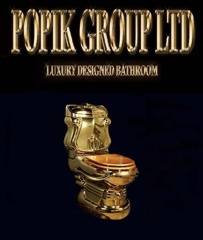 Bathroom designed LUXURY Retro Gold Embossed Split-Toilet Baroque - Style WC