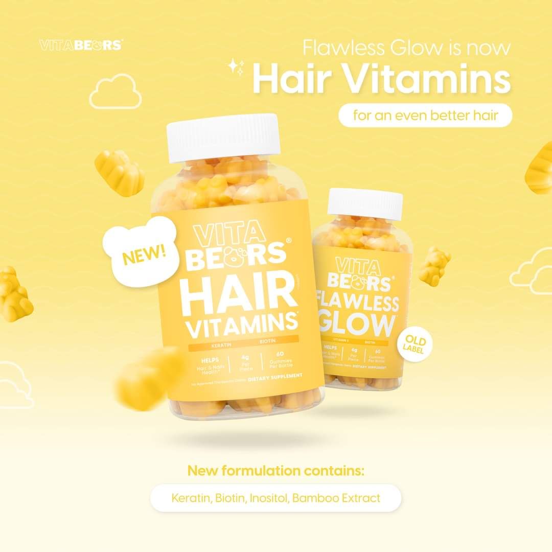 VITA BEARS GUMMY HAIR VITAMINS 60PCS EXP MARCH 09,2026