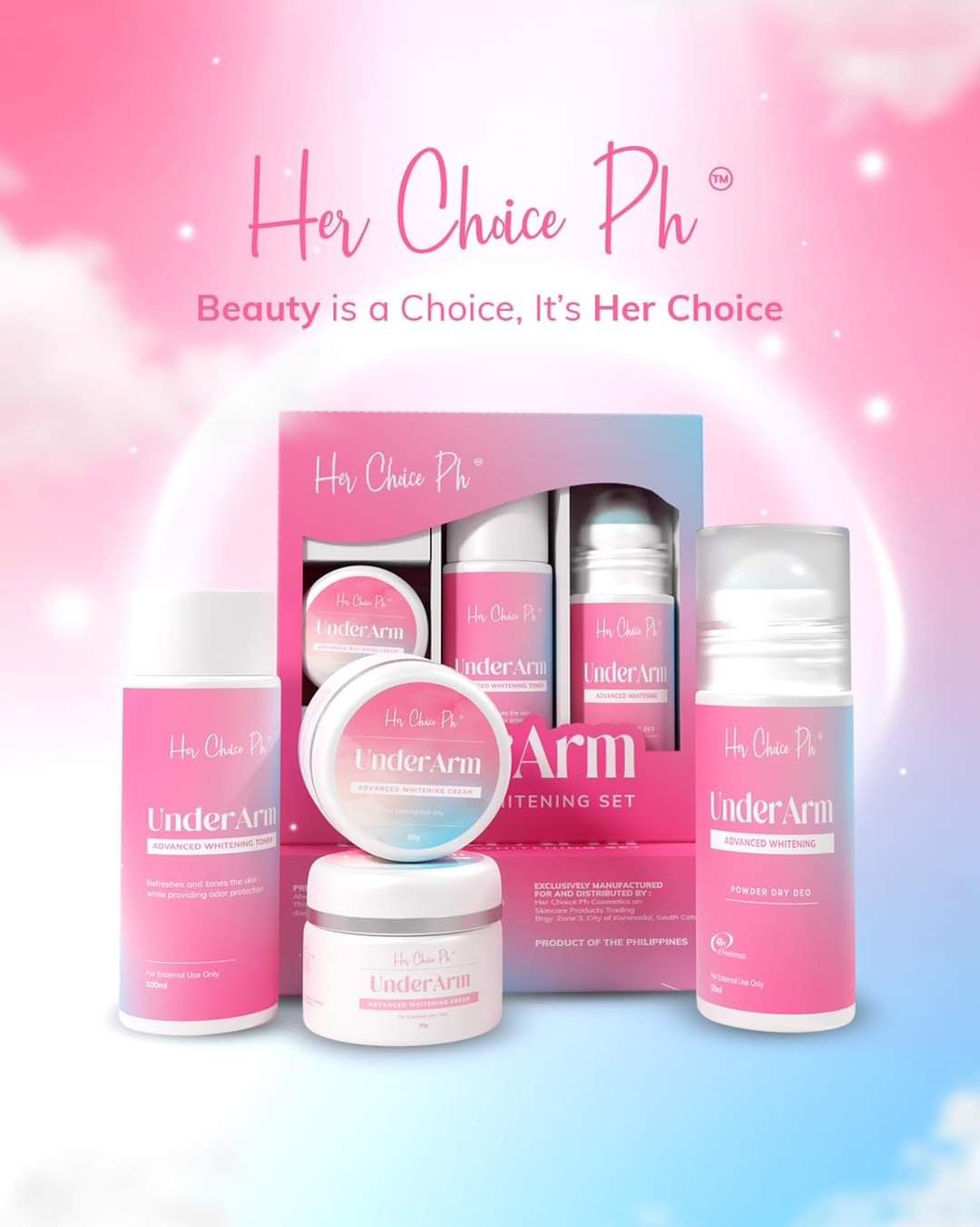 HER CHOICE UNDERARM WHITENING SET EXP.OCT 23.2026