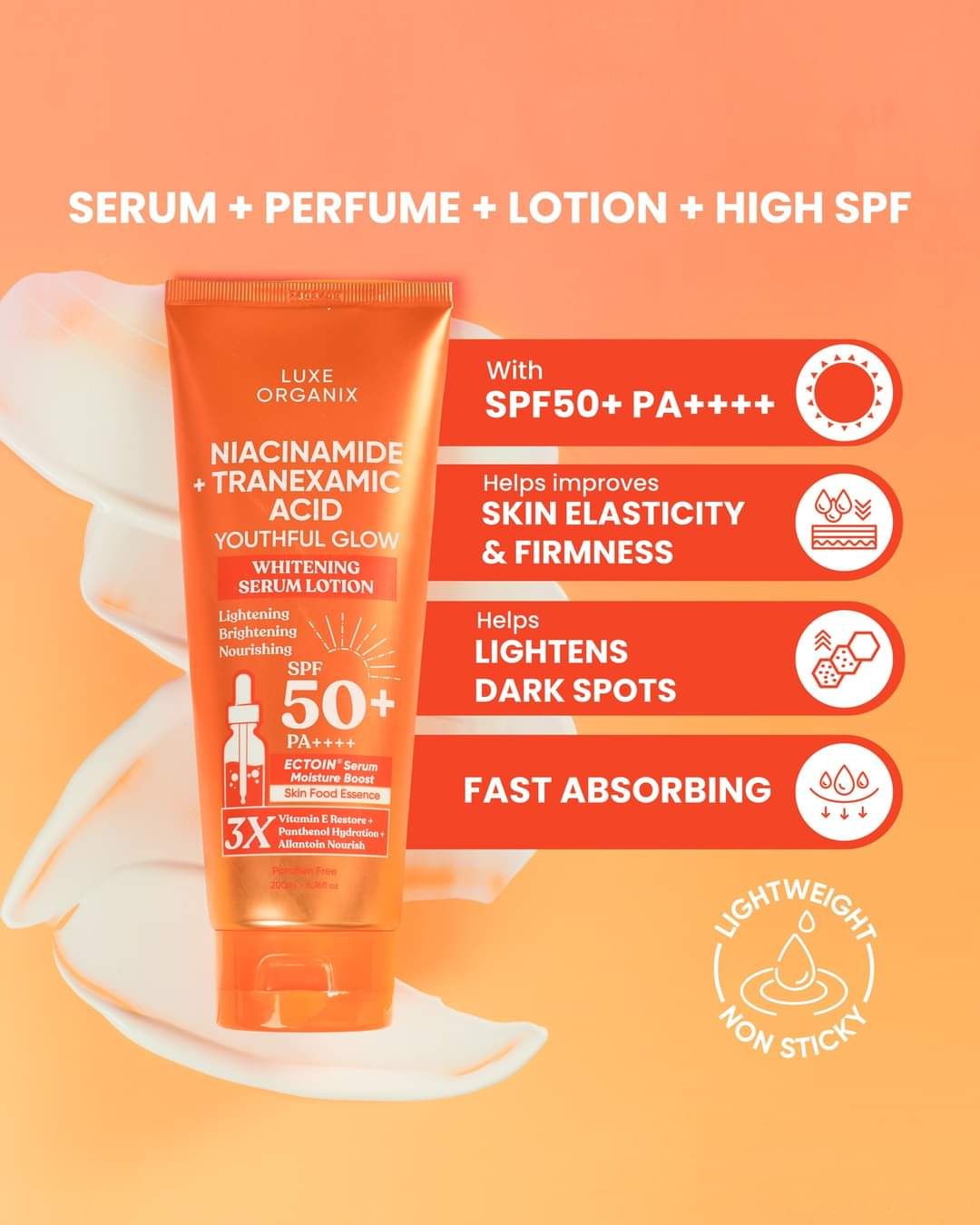 LUXE ORIGANIX NIACINAMIDE +TRANAXAMIC SERUM LOTION 350ML EXP.JUNE 23,2027