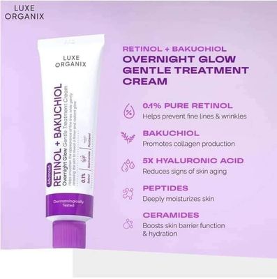 LUXE ORIGANIX RETINOL +BAKUCHIOL OVERNIGHT  GLOW GENTLE TREATMENT CREAM  30G EXP NOV 21,2026