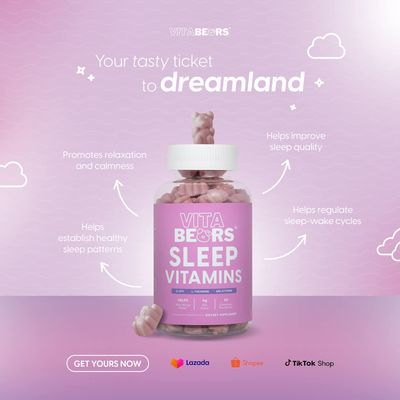 VITA BEARS SLEEP VITAMIN GUMMY BEAR 60PCS/BOTTLE EXP JULY 25,2026