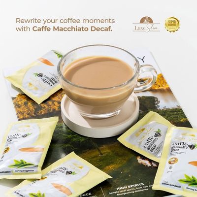 LUXE SLIM CAFFE MACCHIATO DECAF 10 SACHETS/BOX EXP OCT 26,2026