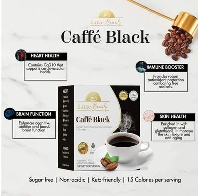 LUXE SLIM CAFFE BLACK WITH ORAL SUNBLOCK 10 SACHETS/BOX EXP SEP 09,2026