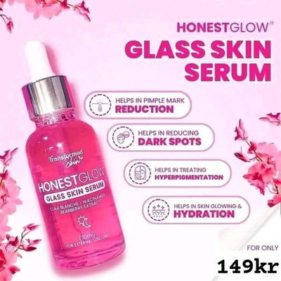 HONEST GLOW  GLASS SKIN SERUM  CLAIR BLANCHE+BEARBERRY EXTRACT+ NIACINAMIDE  30ML EXP JULY 30.2026