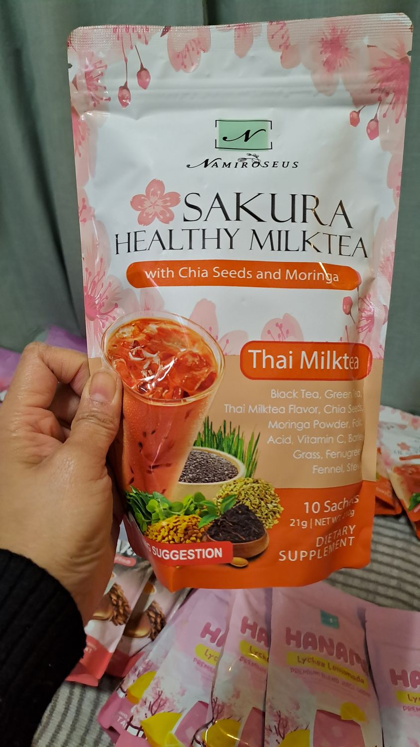 NAMIROSEUS MILK TEA WITH CHIA SEEDS/MORINGA EXP MAY 16,2026
